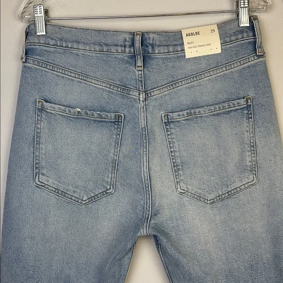 NWT Agolde Riley High Rise Straight Crop Jeans in Bitter Size 29 Cotton Stretch - Picture 11 of 16